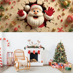 Santa Breaking Out Garage Door Banner 16x7 Ft - Interactive Frame Design for Double Car Garage Outdoor Indoor Holiday Decor - Image 7