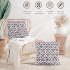 Ridhi Block Print Pink and White Pillow Cover 20" x 20" (Pack of 2) Decorative Couch Pillows for Living Room, Chic Boho Cute Outdoor Pillows Covers Gifts for Spring, Easter and Valentine - Image 4