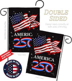 America 250 Flag American July 4th Garden Poster 2 Pcs Pack Porch Lawn Official Licensed Merchandise Garve Yard Decor Canvas Print Textile Woven Tapestry USA 250th Anniversary Decoration Gift - Image 3