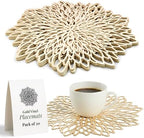 Juvale 20-Pack Gold Vinyl Placemats - Round Leaf Design Table Chargers for Dining Table Settings (14.4 Inches Place Mat) by Juvale