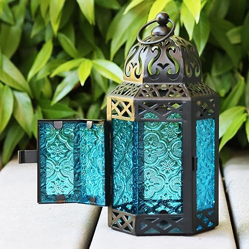 VELA LANTERNS 6pk Small Metal Moroccan Decor Candle Lantern, Decorative Candle Holder Lamp for Ramadan, Indoor Home Decor, Patio, Weddings, Table or Hanging, Assorted Colors - Image 5