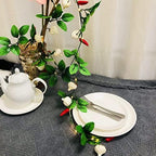 Artificial Chilli Plant Vine,Garlic Ivy Leaves Garland, 2M 20 LED Coper Wire Pepper String Light Wedding Birthday Indoor Decor Red Chili Fairy Light (Chilli, 4) - Image 7