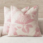 Foindtower Set of 2 Linen Floral Throw Pillow Covers Neutral Vintage Print Decorative Cozy Cushion Covers Farmhouse Boho Home Decor for Sofa Chair Couch Bedroom Living Room,22×22 Inch,Light Pink by Foindtower