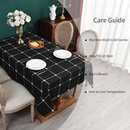 Zobesta Linen Table Cloth Black Checkered Tablecloth Rectangle 98x53 Inch - Image 4