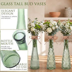 Set of 12 Sage Green Glass Bud Vases for Centerpiece, Assorted - Image 3