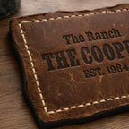 Custom Family Name Sign & Personalized Welcome Wall Decor – 20 Unique Faux Textures – UV Printed Lightweight MDF Plaque for Home Entryway & Gifts (The Saddle Leather) - Image 4