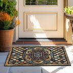 CHICHIC Welcome Door Mat 24 x 36 Inch Front Doormat Outdoors for Home Entrance Outdoors Mat for Outside Entry Way Doormat Entry Rugs, Heavy Duty Non Slip Rubber Back Low Profile, Petal - Image 2