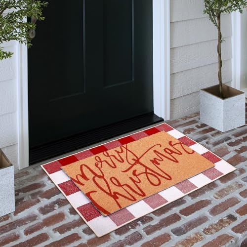 Tinideya 2 Pcs Christmas Layered Doormat Set for Front Porch Decor - Image 5