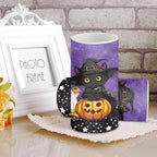 Halloween Flameless Candles with Remote, 2 Pack LED Battery Operated Candles for Halloween Party Multicolor Flameless Electric Pillar Candle with Black Cat Ghost - Image 4