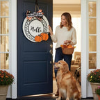Wood front door sign Wood sign Home decor Welcome sign Sign for front door House warming gift Wedding gift (Wired Pumpkin, 22" Width) - Image 4