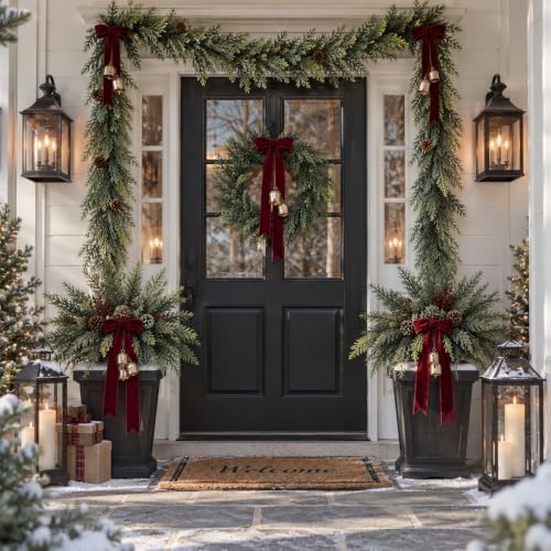 15FT Real Touch Artificial Cedar Garland for Christmas Decor - Image 6