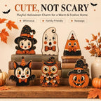 Vintage Halloween Decorations, Wooden Shelf Decor for Tabletop & Desk - Image 6