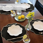 AHHFSMEI Round Faux Linen Placemats Set of 8 Heat Resistant Non-Slip Stain Proof Table Mats for Kitchen Dining Elegant Decor Place Mats (8, Black) - Image 4