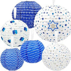 The Dreidel Company Hanukkah Hanging Ball Lanterns Ornaments 6 Piece Decorations (Pack of 8) by TheDreidelCompany