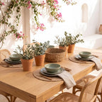 Eco Crave Natural Jute Placemats Set of 8, Round Woven Table Mats, 13 Inch Rattan Charger Plates for Dinner, Boho Farmhouse Braided Place Mats - Image 3