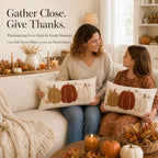 Embroidered Fall Throw Pillow Covers,12x20 Inch Set of 2,Rust - Image 2