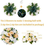 Flower Balls Wedding Flower Centerpieces: 6 Pcs Fake Roses with Base Table - Image 4