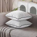 Chenille Pillow Covers 18x18 Black Striped 2 Pack - Image 3