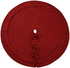 Sattiyrch Christmas Tree Skirt, 36 inches Luxury Cable Knit Knitted Thick Rustic Xmas Holiday Decoration, Burgundy (36in) - Image 4