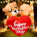 4FT Inflatable Valentines Day Outdoor Decorations Couple Bear with Love Heart LED Valentines Blow up Yard Decoration with LED Light for Party Anniversary Wedding Propose Garden Lawn Decor by Boveco