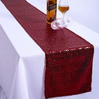 Burgundy Sequin Table Runner 12 Pack, 12x108 Glitter Table Runners - Image 3