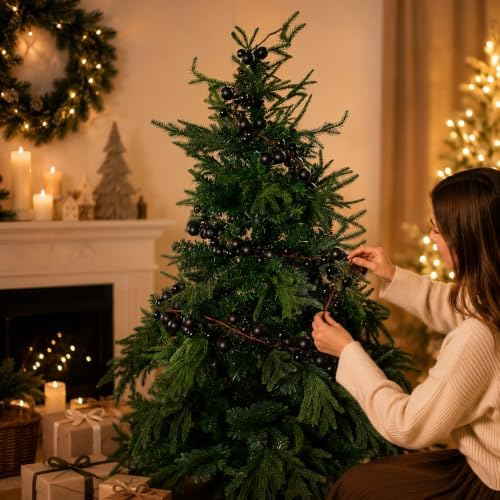 9ft Black Christmas Ball Garland Ornaments, Gothic Christmas Trees Garland - Image 5