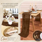 30 Pack Cheesecloth Table Runner 10FT Brown Table Runner Boho Gauze Cheese Cloth Table Runners Long Rustic Sheer Table Decorations for Wedding Party Baby Bridal Shower Birthday Holiday Home - Image 5