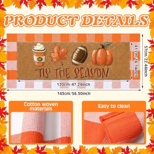 Moucuny 2 Pcs Large Fall Football Coir Doormat Outdoor, Non-Slip Backing - Image 2