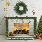 Artgar 24 Inch Christmas Pine Wreath - Christmas Wreaths for Front Door - Image 3