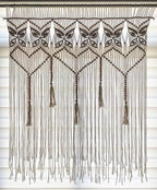 Youngeast Macrame Wall Hanging Boho Room Decor Butterfly Window Curtain Macrame Valance Doorway Curtains Bedroom Curtain Woven Tapestry 35”W X 39”H - Image 4
