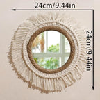 3pcs new Home Boho Decorative Mirrors Macrame Round Mirror Aesthetic Room Decor Hanging Wall Mirror for Bedroom Living Room House Decoration - Image 6