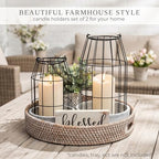 Rustic Farmhouse Lantern Decor Set of 2 - Stylish Decorative Lanterns - Image 5