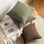 MIULEE Pack of 2 Decorative Burlap Linen Euro Sham Spring Throw Pillow Covers Modern Farmhouse Vintage Pillowcase Rustic Woven Textured Cushion Cover for Sofa Couch Bed 26x26 Inch Olive Green - Image 7