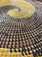 Senegal Placemats/African Bohemian Woven Seagrass Placemats/Natural Wicker Round Basket Placemats/Decorative Hanging Wicker Plates/Hanging Wall Decor (Black & Yellow) - Image 7