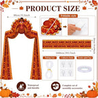 Breling Thanksgiving Porch Decor Pumpkin Turkey Bunting and Turkey Banner - Image 2