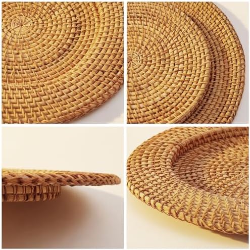 12 Pack 13" Rattan Charger Plate, Brown, Classic - Image 6
