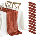 12 Pcs Terracotta Cheesecloth Table Runner 13ft Boho Gauze Cheesecloth Table Runner 160 inch Long for Christmas Wedding Bridal Baby Shower Birthday Table Decorations by WJWHQ