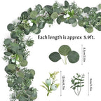 2 Packs 5.9FT Artificial Eucalyptus Garland Faux Greenery Garland - Image 3