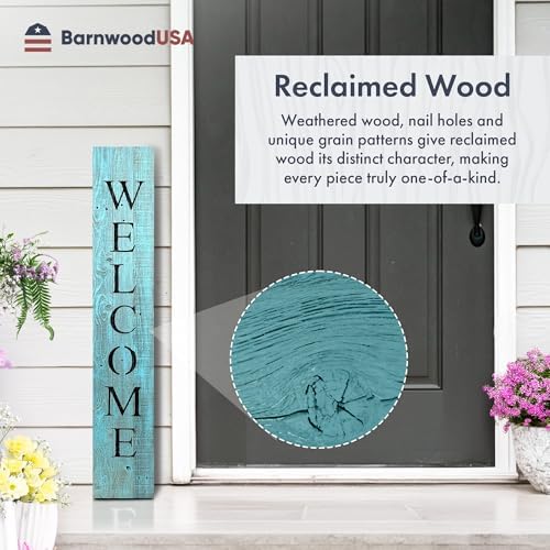 BARNWOODUSA Wooden Welcome Sign for Front Door, 5-Foot, Robins Egg Blue - Image 7