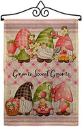 Gnome Sweet Burlap Burlap Garden Flag Set Wall Hanger Life Home Flower Vintage Rustic Everyday Floral Classic Small Decorative Gift Yard House Banner Double-Sided Made In USA 13 X 18.5 by Breeze+Decor