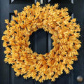 24" Artificial Forsythia Flower Fall Wreath for Front Door Decor (Orange) by GLIDLION