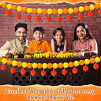 Riceshoot 3 Pcs Marigold Garland 4.6 ft for Day of The Dead Decor, Mixed - Image 5