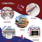 1Pcs 20 Ft Patriotic Bunting with 250 Stars, Red White Blue American Flag Banner for 4th of July, Independence Day, Memorial Day, Outdoor Indoor Door Porch Garden Decorations - Image 6