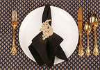 Floral Rhinestone Crystal Table Napkin Rings, Gold Tone, Set of 6 - Image 4