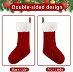 XIMISHOP 6Pcs Christmas Stocking,18”Large Cable Knitted Stocking with Tags - Image 5