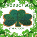 Tinideya St. Patrick's Day Welcome Doormat Outdoor Shamrocks Coir Door Mat - Image 3