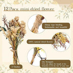Layhit 12 Pcs Mini Dried Flower Bouquet Boho for Wedding,Bright - Image 2