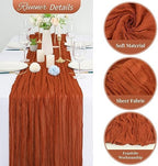 20 Pack Terracotta Cheesecloth Table Runner 120 Inch 10FT Rustic Boho Gauze Cheese Cloth Table Runner for Wedding Party Baby Shower Thanksgiving Christmas Decoration - Image 3