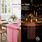 16 Pack Dusty Rose Cheesecloth Table Runners, 20x120 Inch - Image 5