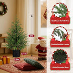 3FT Small Norfolk Pine Christmas Trees, 2-Pack Potted, Unlit - Image 4